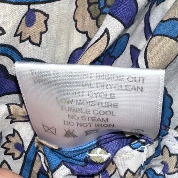 Tory Burch Stephanie Blue Alhambra Cotton Sequin Embellished Tunic Top Size 8 - Picture 7 of 16